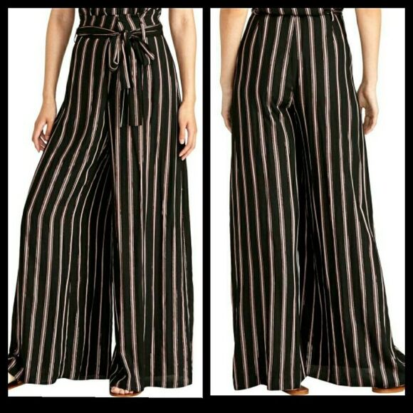 Rachel Rachel Roy Black Wide Leg Palazzo Pants Size 12  NWT - Picture 1 of 3
